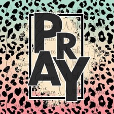 20oz Skinny Tumbler Sublimation Transfer Print Pray Animal Print Ready To Press