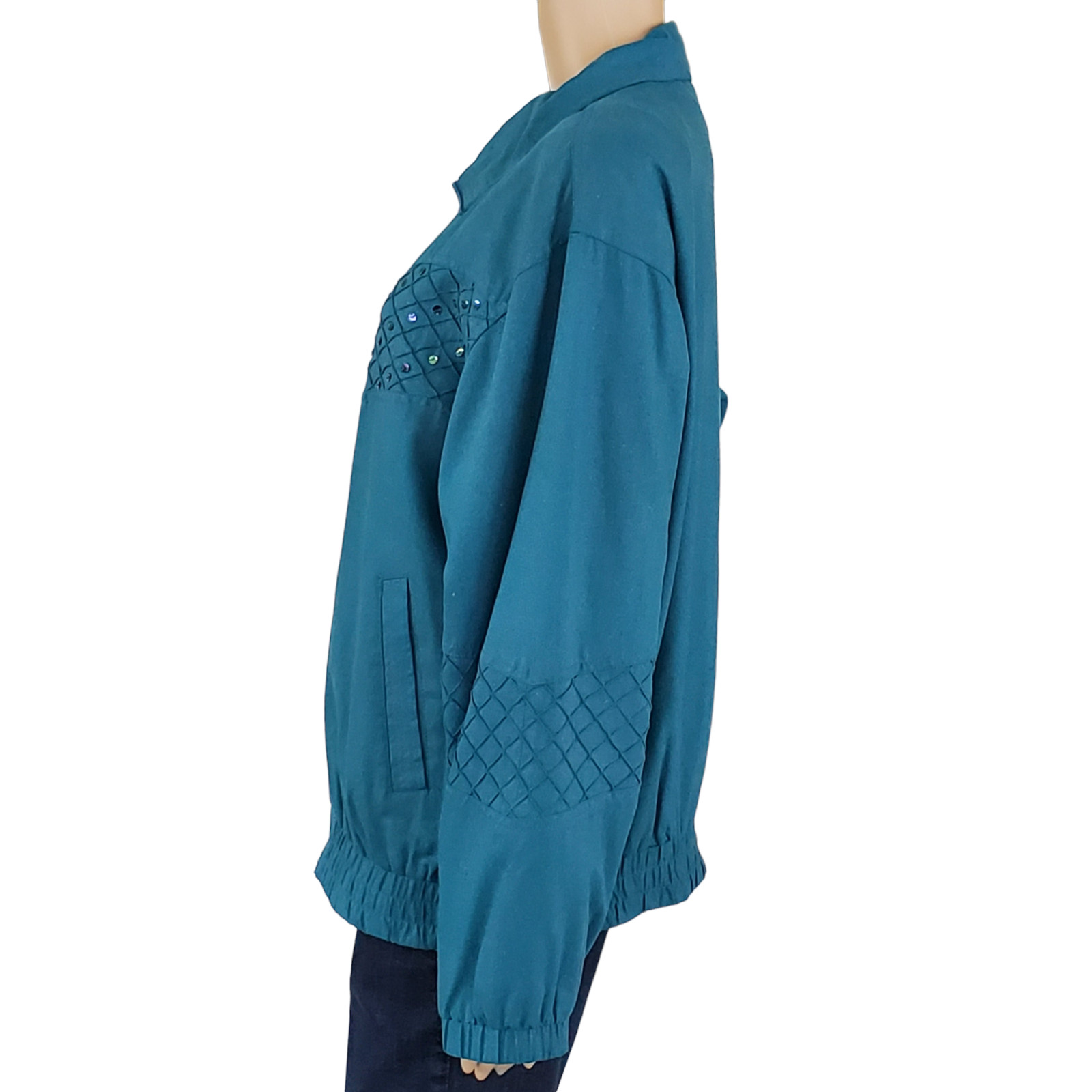 Patchington Sequin Silk Jacket Women's M Petite L… - image 9