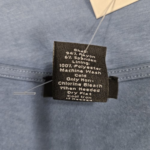 Canotta girocollo Ann Taylor taglia XL blu polvere morbido misto rayon look a strati NUOVA - Foto 6 di 6
