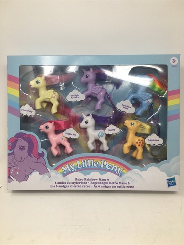 My Little Pony Retro Rainbow Mane 6 G1 80s Inspired 3" Figures Hasbro 2019