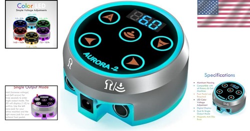 ora II Compact Tattoo Power Supply with Backlit Display & SmartPedal Technology - Picture 2 of 8