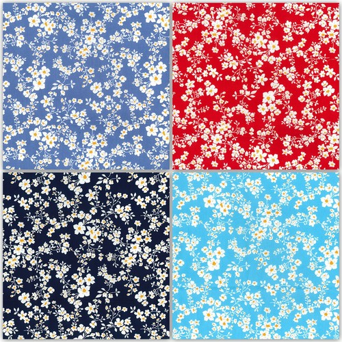 New Springfield Pretty Floral 100% Cotton Poplin Fabric 112cm wide By Metre FQ - Picture 2 of 6