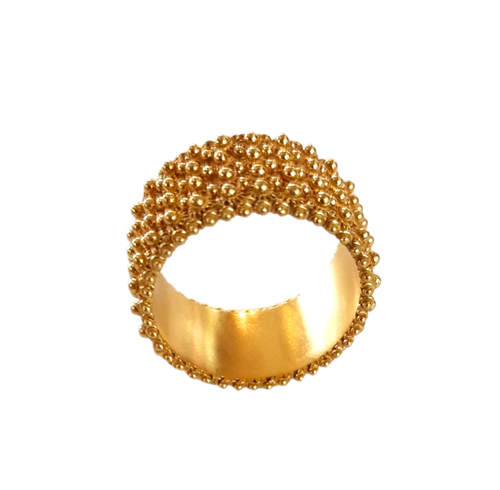 Anello Fede Sarda fascia tutto giro Filigrana oro 18 kt lavorazione a nido d'ape - Imagen 4 de 5