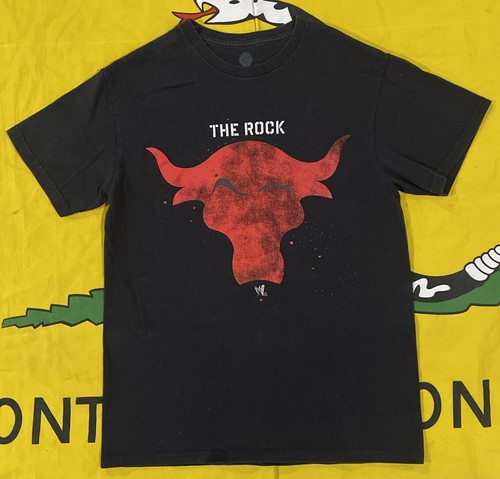 WWE The Rock Red Brahma Bull Logo Dwayne Johnson 2013 Wrestling Black M T-Shirt - Bild 1 von 6
