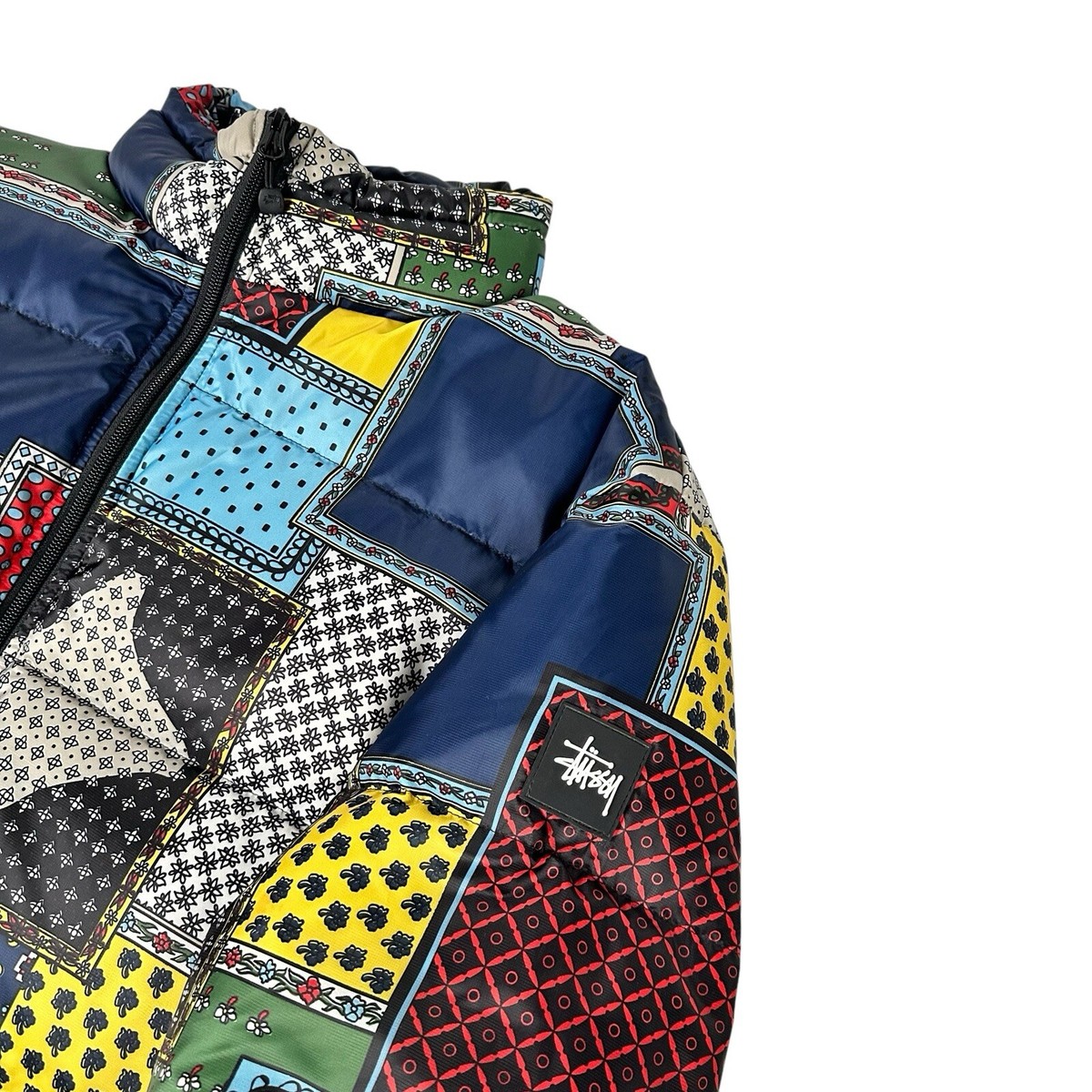 ジャケット・アウター Stussy Patchwork Puffer Jacket Stussy Puffer Patchwork Multicolor Jacket Size M NWT | eBay