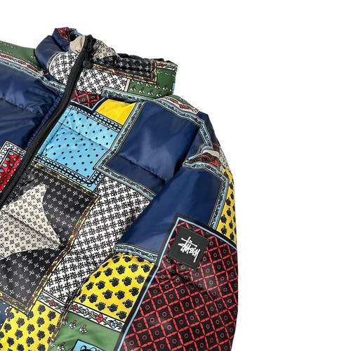 Stussy Puffer Patchwork Multicolor Jacket Size M NWT - Picture 2 of 6