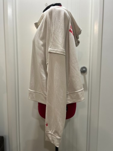 Under Armour Project Rock Women's Crop Hoodie Sweat Jumper Sz 18 XL Warrior Mana - Picture 3 of 6