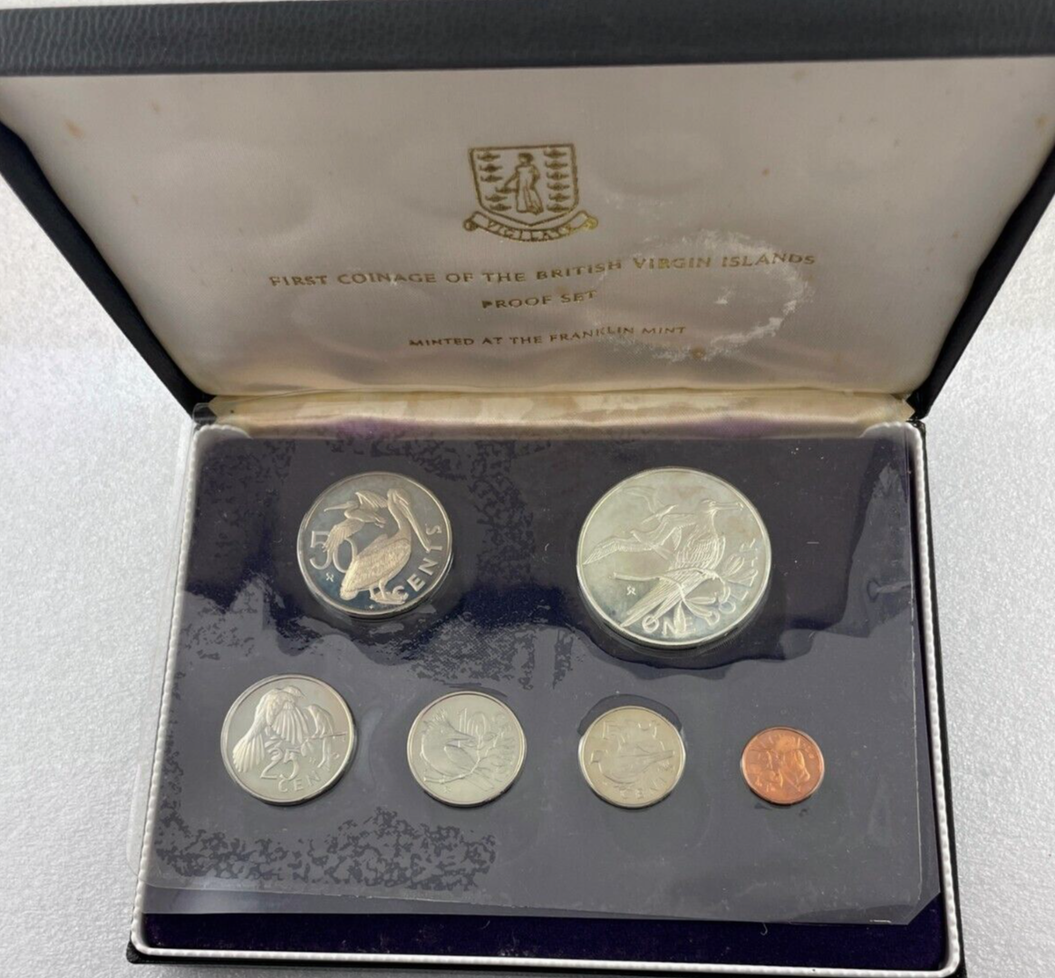 1973 BRITISH VIRGIN ISLANDS - 8 COIN PROOF SET. .7643 ounces of
