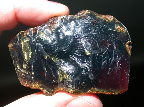 Beautiful BLUE Purple Amber Fossil Gemstone Large 32 gram TOP Quality Piece - Picture 9 of 14