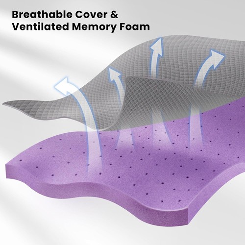 Full Size Memory Foam Mattress Pad - Alleviate Back Pain with Zipper Cover - Picture 6 of 10