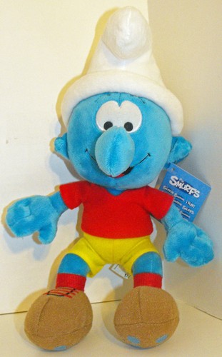 Sporty Smurf 30cm tall Licensed Stuffed Animal 2012 SMURFS PLUSH Stuffed Animal