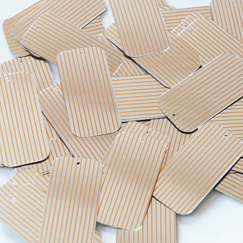 Pailletten Rechteck 1,5" Orange Silber Nadelstreifen Metallic Couture Pailletten - Bild 1 von 2