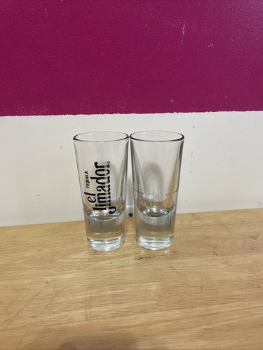 One El Jimador Tequila Shot Glass, One Clear 5.5" tall barware Set Of Two - Picture 2 of 6