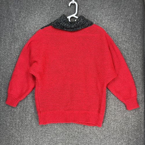 Vintage JASON MAXWELL Women’s L Turtleneck Ski Oversized Sweater Colorblock Red - Bild 16 von 16