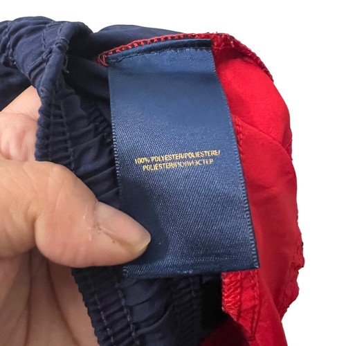 Polo Ralph Lauren Boys Navy Blue Red Logo Front Swim Trunks Size 7 - Picture 4 of 5