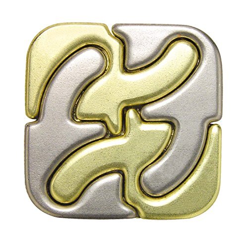 515000 Hanayama Shakuru Cast Square Metal Brainteaser Puzzle Difficulty level 5 - Picture 1 of 5