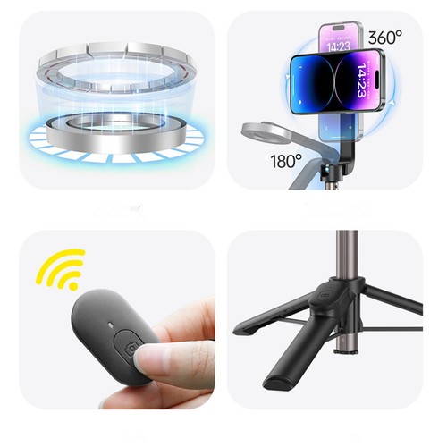 New 1Pcs Magnetic Selfie Stick Portable For Apple iPhone 14 13 12 Pro Max - Picture 8 of 8