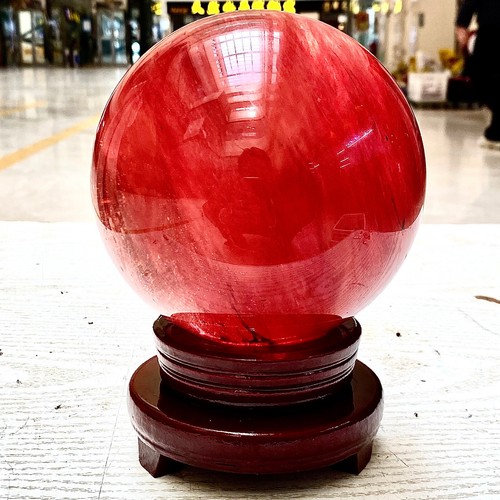 7.55LB Red Melting Stone Quartz Crystal Sphere Ball Healing Reiki Décor - 第 7/14 張圖片