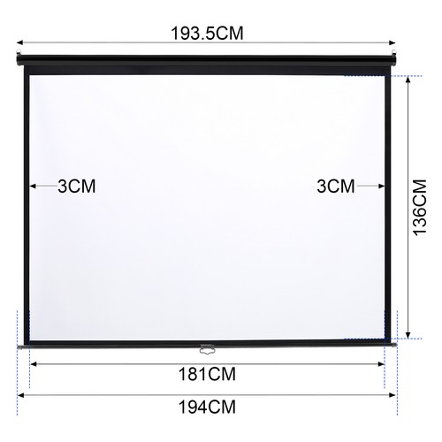 4:3HD 72/100/120" Projector Screen Manual Pull Down Home Theater Wall Projection - Picture 16 of 30