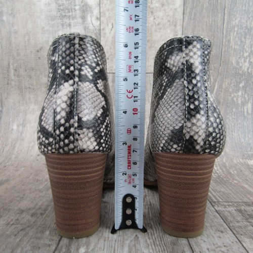 Womens Fergalicious Charley Ankle Boots Heel Booties Sz 6 Stacked Heel Snakeskin - Picture 4 of 10