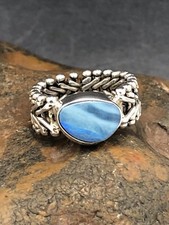 GENUINE AUSTRALIAN OPAL RING set in .925 STERLING SILVER SIZE 7.5 FREE SHIPPING