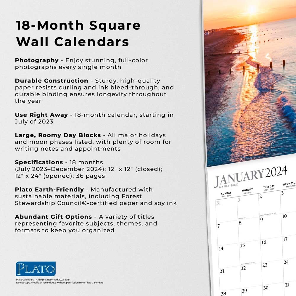 Beaches | 2024 12x24" 18 Months Wall Calendar | Jul '23 - Dec '24 - Picture 5 of 8