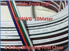 10M RGB 4-Pin 18AWG Extension Wire Connector Cable For 3528 5050 RGB LED Strip
