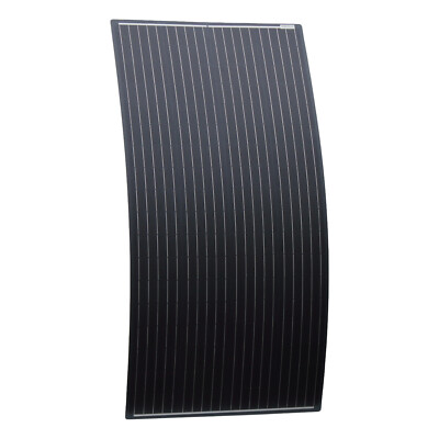 Schwarzes 160W Semi-Flexibles Glasfaser ETFE Solarpanel mit hinterer J. Box und 3m Kabel