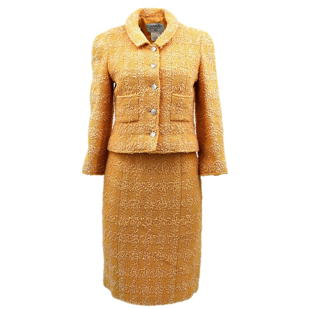 Chanel Setup Suit Jacket Skirt Orange 96P #38 KK32472 | eBay