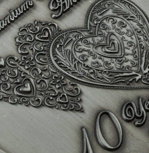 Your 10th Titanium Wedding Anniversary Service Medal. Case. Gift/Present. Silver - Picture 12 of 17