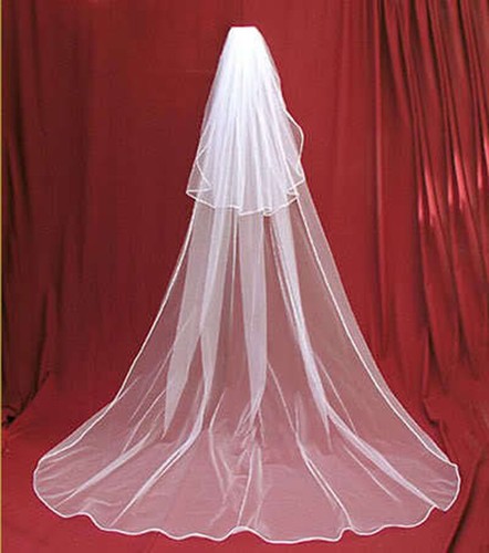 Sequins Cathedral Wedding Bridal White Ivory Veil With Comb Long 3M Sequins Veil - Bild 6 von 7