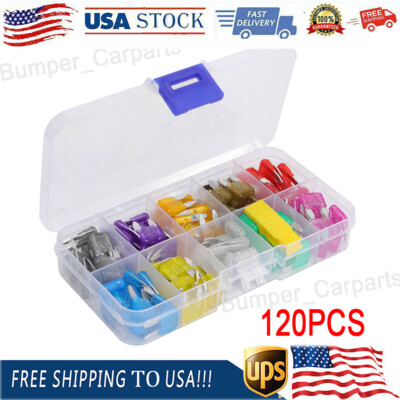 120x Car Fuse Assorted Auto Replacement Fuses Regular Size Blade ATC ATO ATM