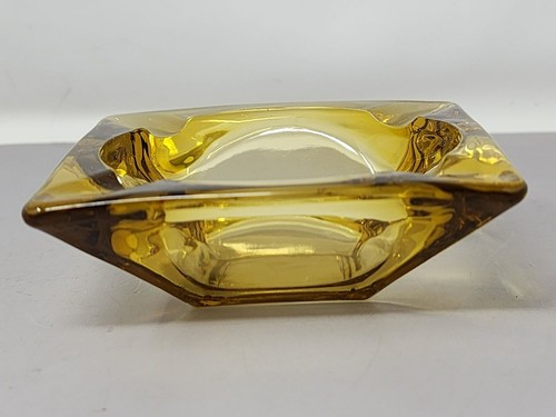 Vintage Amber Glass Square Collectible Ashtray MCM - Picture 5 of 9