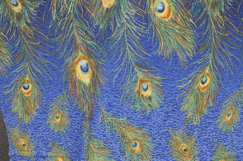 18" x 44" Peacock Paradise by Northcott Green with Feathers Gradient Blue Center - Picture 2 of 7