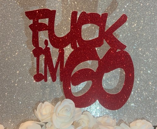 Very Rude Personalised Glitter Birthday Cake Topper Adult Theme Any Age/Colour - 第 14/21 張圖片