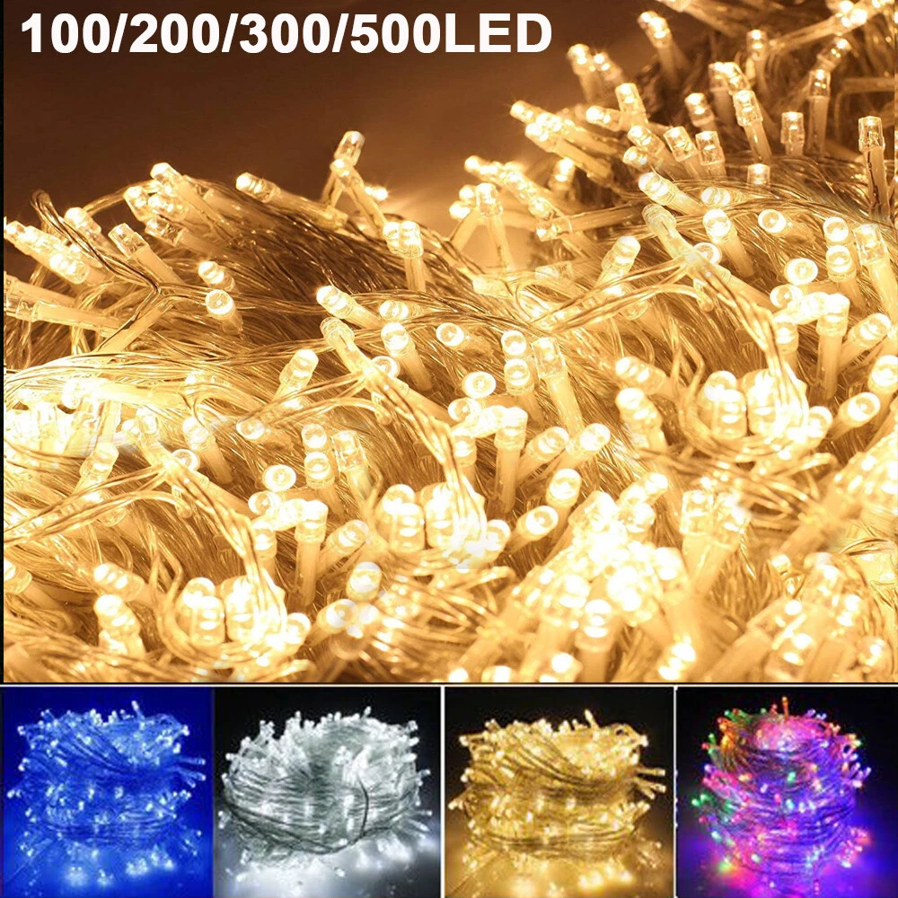 100 500 LED String Fairy Lights AU PLUG IN Solar Christmas Tree Outdoor Decor AU