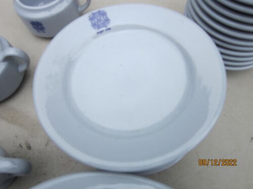 Place setting 1952 Vintage Buffalo China Blue Lune Ware VFW Post 1779 - Picture 7 of 8