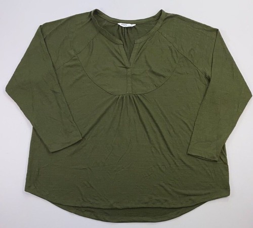 Women's Sonoma Plus Size Textured "Burnout" Long Sleeve Shirt New - Picture 2 of 5