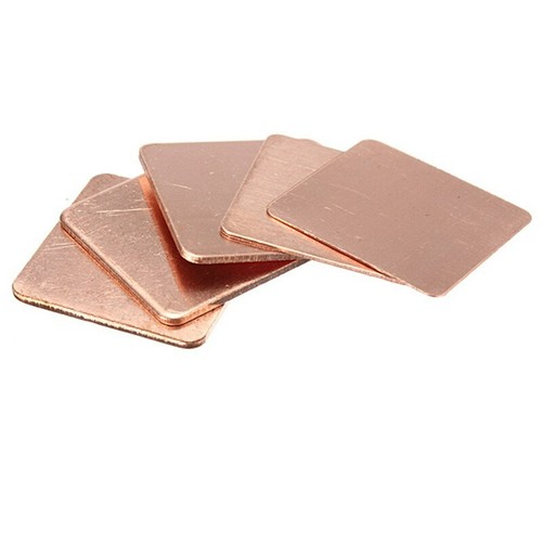 5 X Copper Heat Sink Cooling Heatsinks Pad Shim Laptop CPU GPU Heatsink 0.3-2mm - Photo 6/19