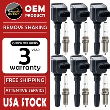 ✅ 6 Ignition Coil + Spark plugs OEM for Porsche Cayenne Macan Panamera V6 UF760