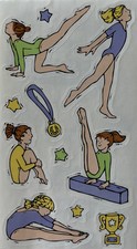 GYMNASTICS Stickers 11pc Frances Meyer  Girl  Sport  Metal  Trophy  Bend  Stretching
