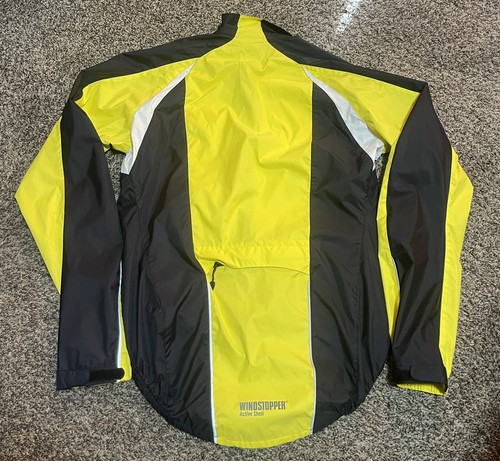 Gore Bike Wear Windstopper Jacket Small Cycling Full Zip Yellow Reflect Pocket - Picture 2 of 3