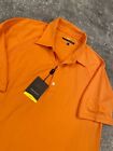 Greg Norman Golf Polo Shirt Men’s L Orange Play Dry Performance Embroidered Ing