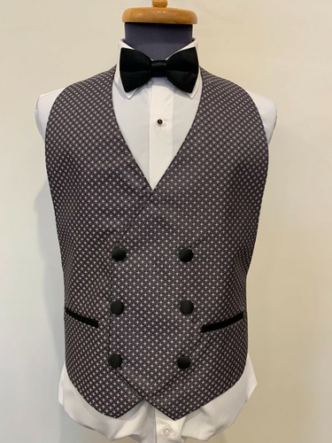 6 Button Double Breasted Geometric Patterned Formal Vest eight different colors - Picture 17 of 22