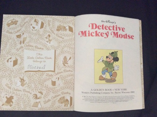 Vintage Children's The Little Golden Book Disney's Detective Mickey Mouse 100-58 - Picture 5 of 11