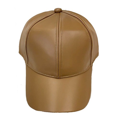Men's Women's Leather Baseball Cap Snapback Outdoor Adjustable Hip Hop Sunhat - Picture 8 of 39