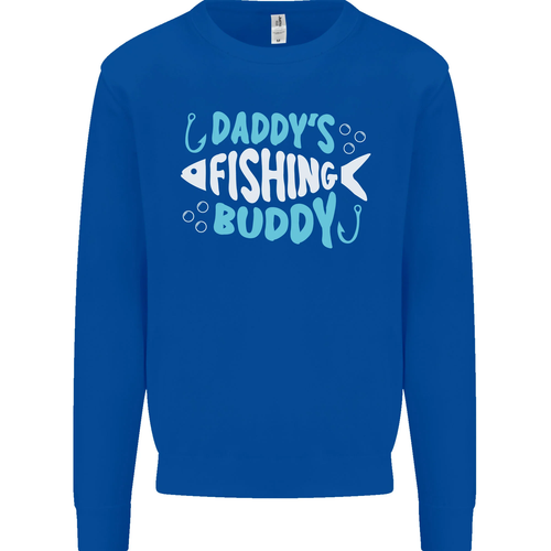 Daddys Fishing Buddy Funny Fisherman Kids Sweatshirt Jumper - Picture 6 of 97