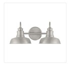 Hampton Bay Elmcroft 18.25 in. 2-Light Brushed Nickel Bathroom Vanity Light