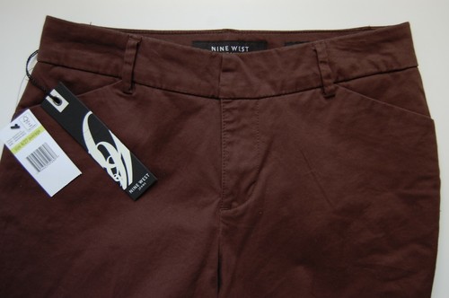 Pantalone donna Nine West Madison marrone alla caviglia, taglia media 4/27, nuovo con etichetta - Foto 4 di 6