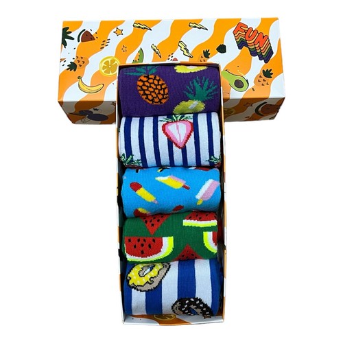 5 Pairs Fruit Gift Box Set/Cute Socks/Colourful Funny Socks/Unisex Socks - Picture 2 of 2